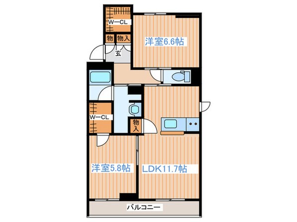 LULUBISⅢ美田園の物件間取画像